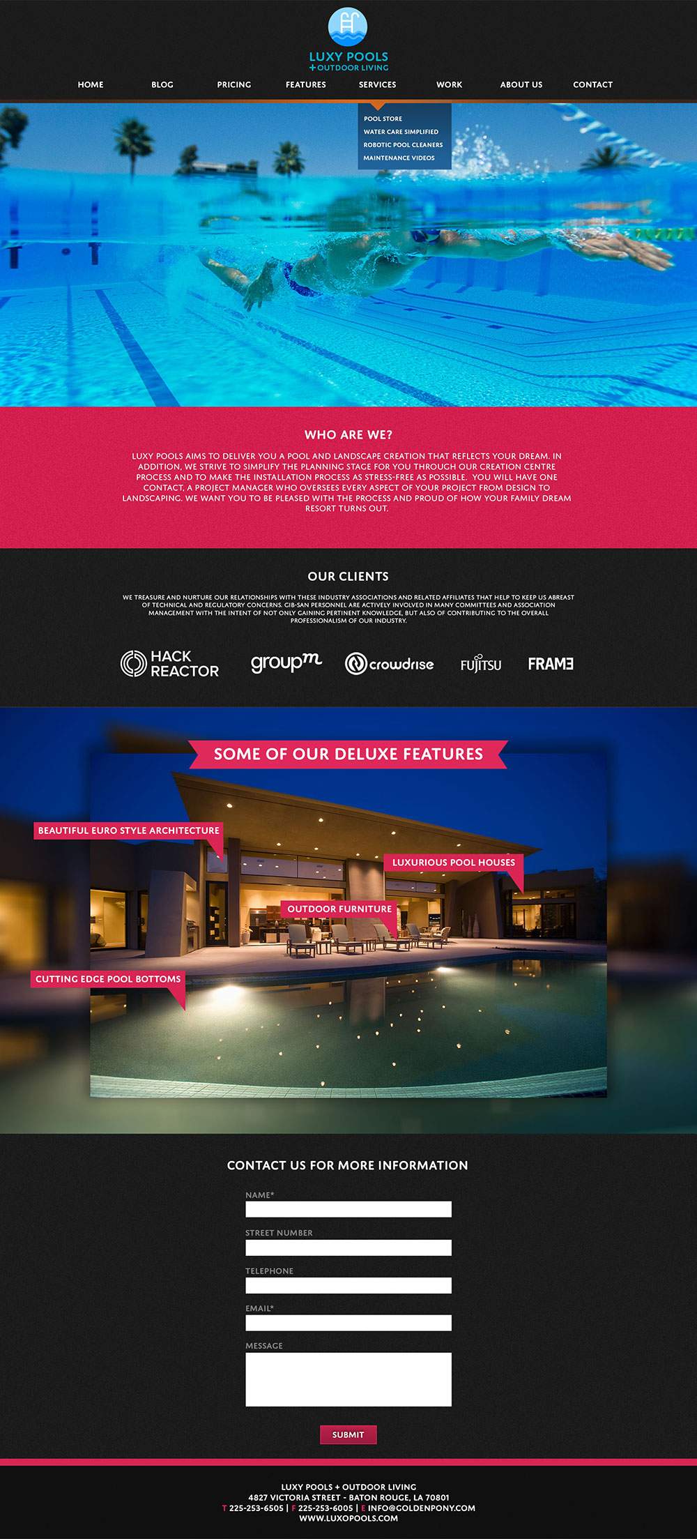 Luxy Pools Home Page